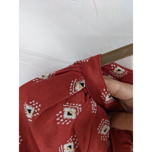 NWT Anthropologie Felipa Maxi Dress M Smocked Red - Picture 9 of 12